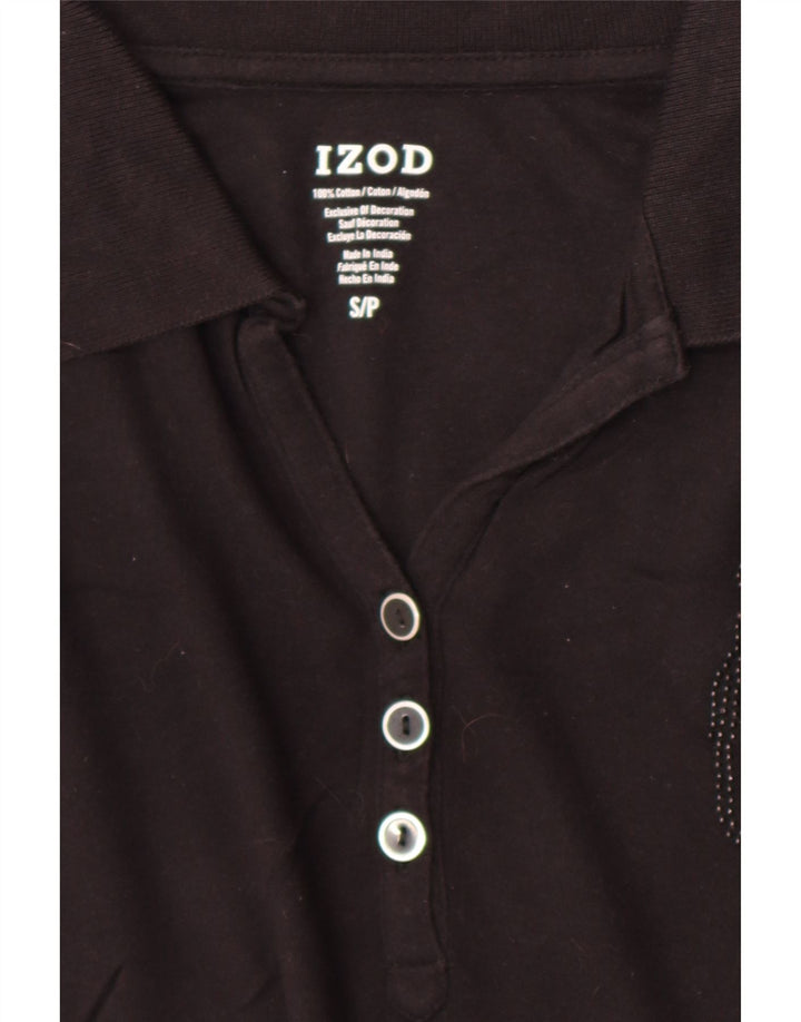 Polo da donna Izod UK 10 piccola in cotone nero