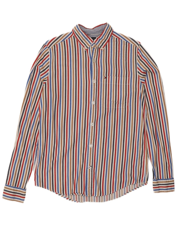 Camicia slim fit da uomo Tommy Hilfiger XS in cotone a righe multicolore