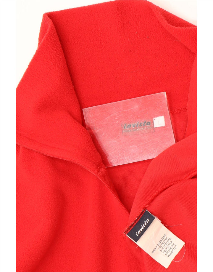 Maglione in pile da uomo con zip e collo INVICTA grande rosso in poliestere