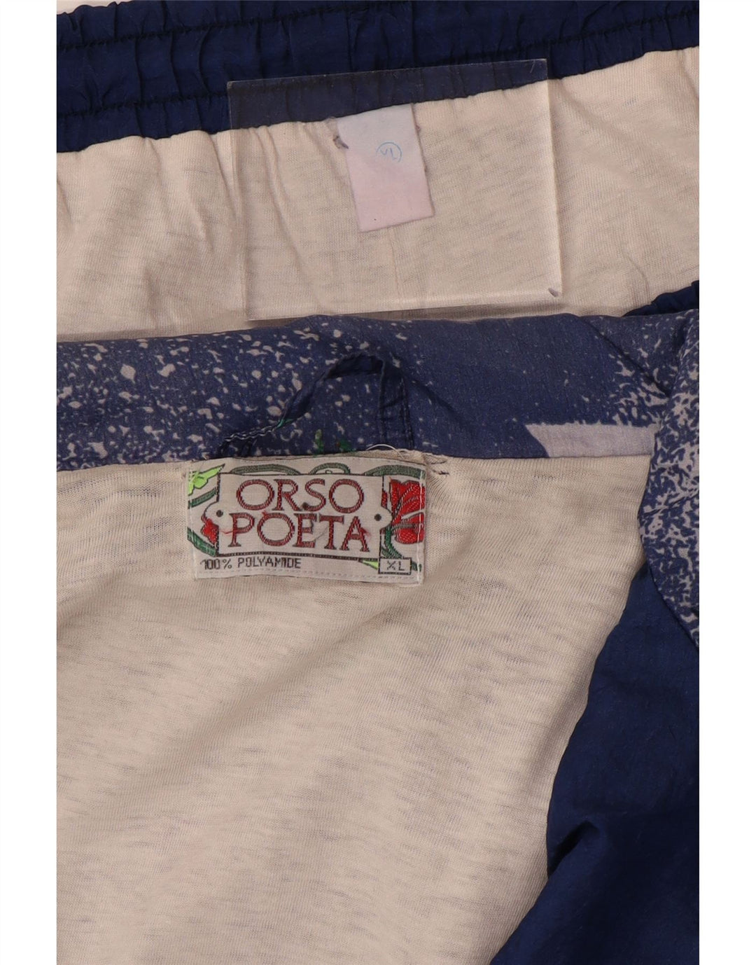Tuta intera da uomo ORSO POETA XL Blu navy geometrica in poliammide