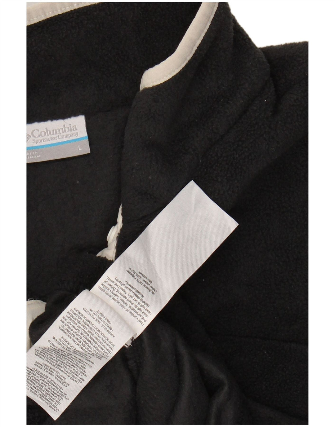 Maglione in pile da donna COLUMBIA con collo a bottoni UK 16 grande poliestere grigio