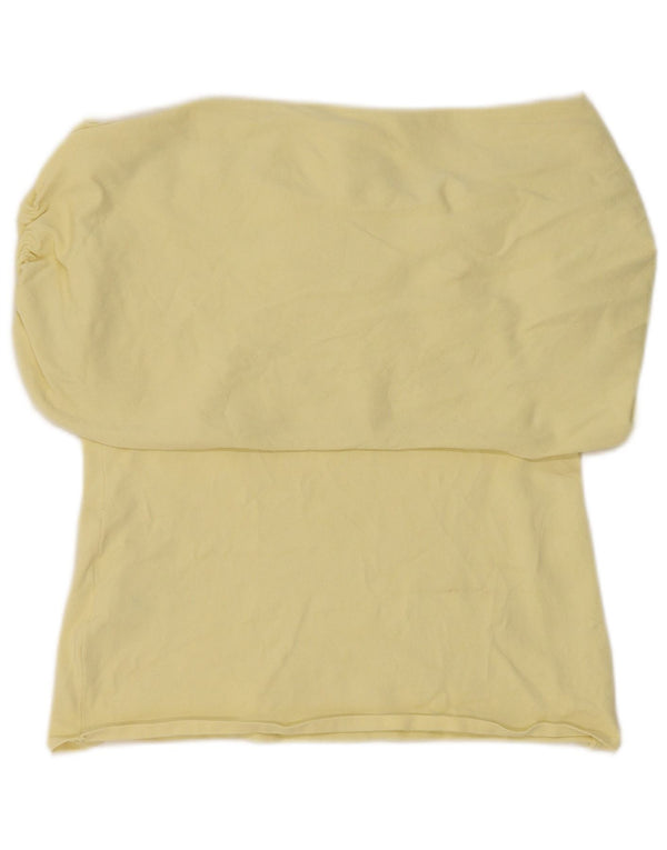 Top Zara da donna con spalle scoperte UK 16 grande viscosa gialla