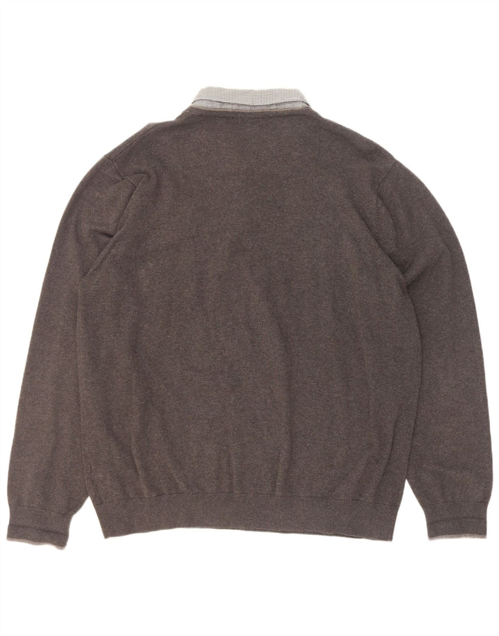 Maglione da uomo Marks & Spencer vestibilità regolare con scollo a V XL in cotone grigio