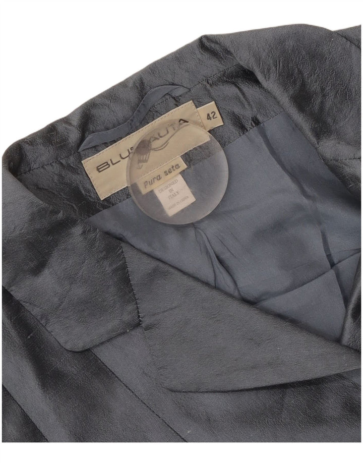 Giacca Blazer a 6 Bottoni Crop da Donna Blunauta IT 42 Seta Grigio Medio