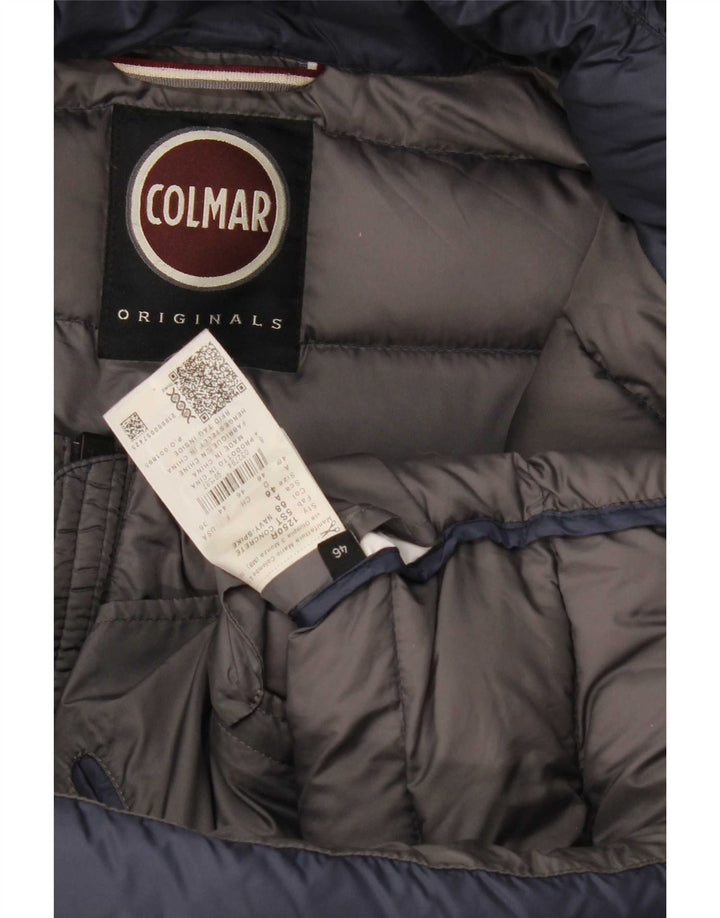 Piumino Colmar Uomo con Cappuccio IT 46 Small Blu Navy Poliammide