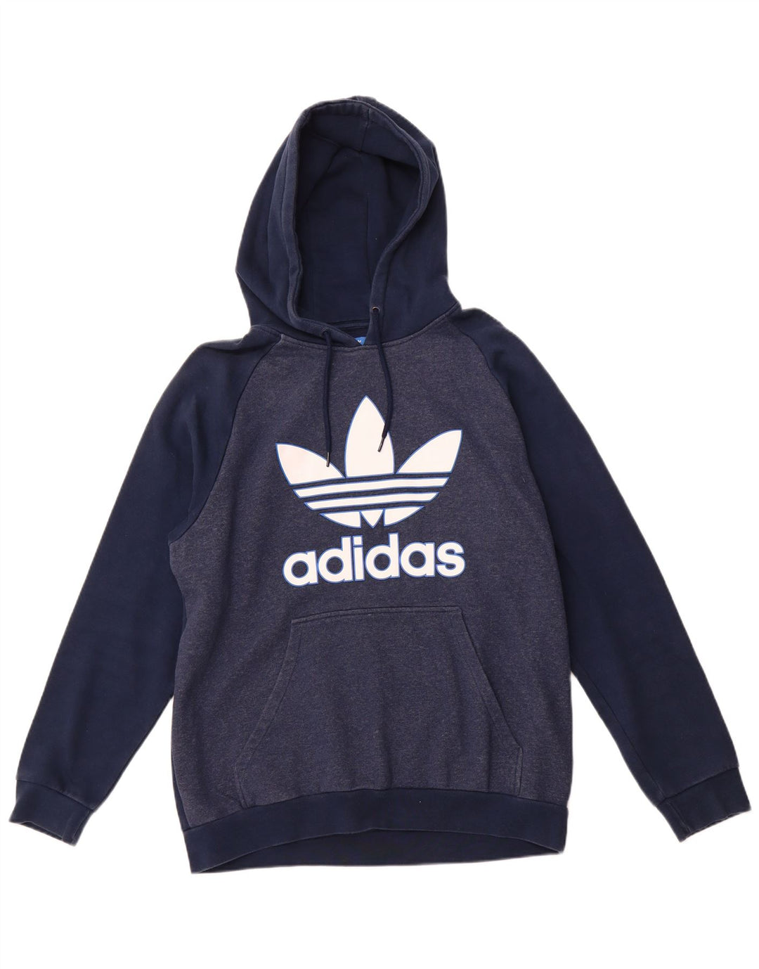 Maglione con cappuccio grafico da uomo ADIDAS grande in cotone blu navy