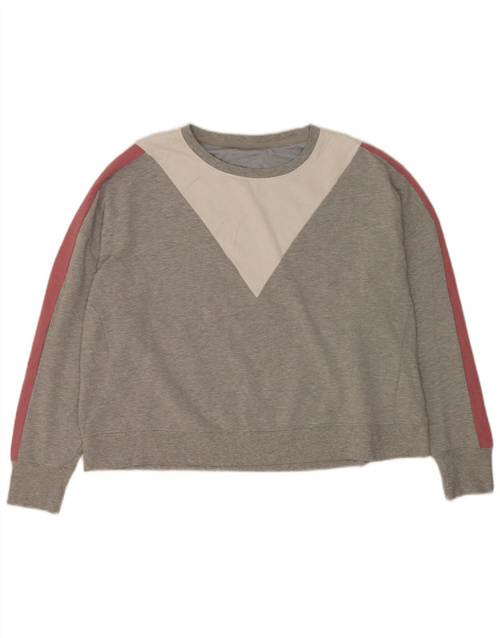Felpa corta da donna Marks & Spencer UK 20 2XL Blocco di colore grigio