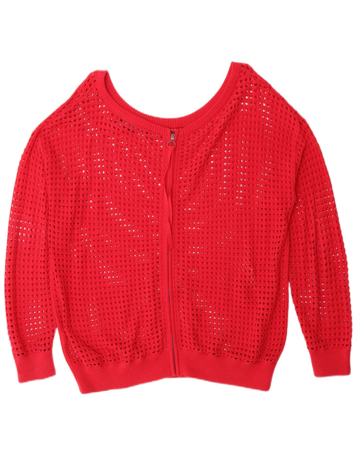 Maglione cardigan oversize da donna French Connection UK 14 rosso medio