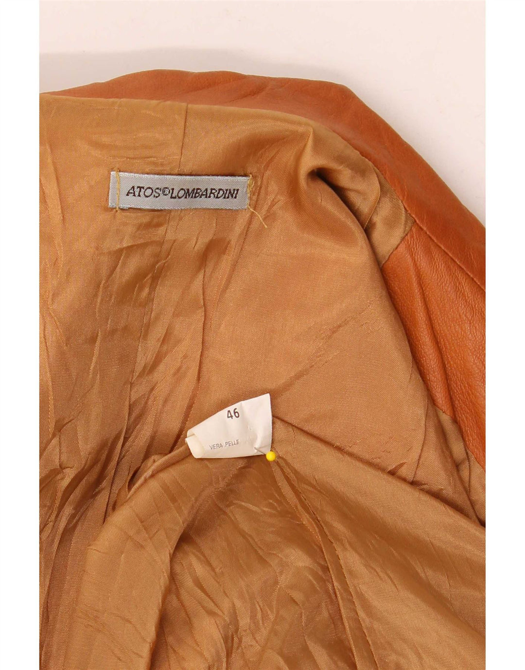 Giacca blazer in pelle da donna a 3 bottoni Atos Lombardini IT 46 Large Marrone