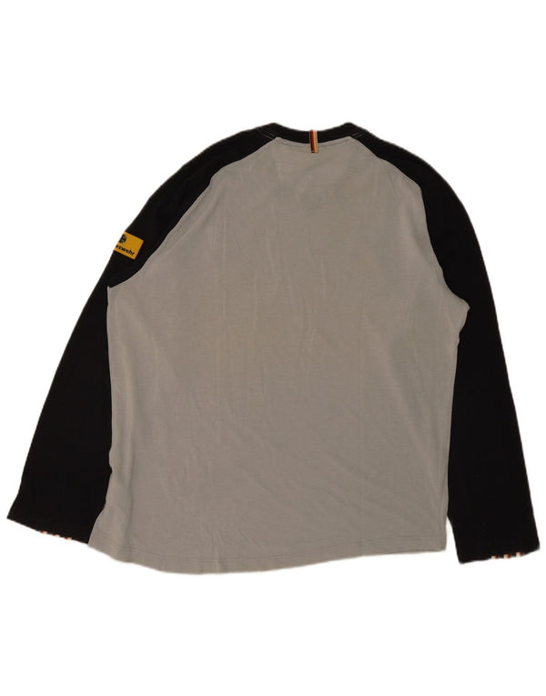 Adidas Maglietta grafica da uomo a maniche lunghe UK 44/46 Large Grigio Colourblock Modal
