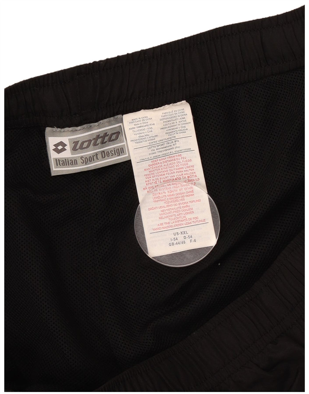 Pantaloni da tuta da uomo Lotto UK 44/46 2XL Poliestere nero