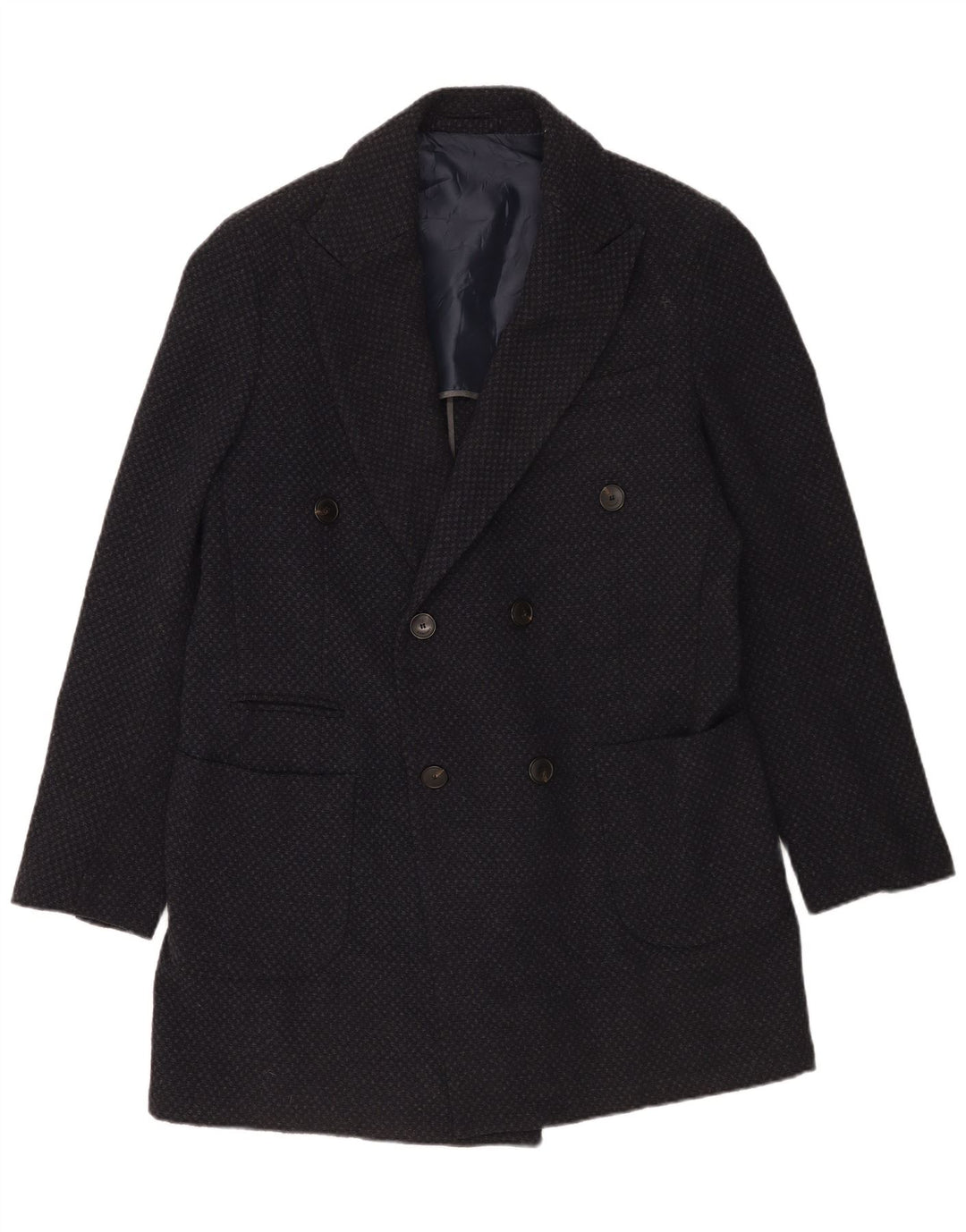 Giacca blazer doppiopetto da uomo Sirmoney IT 52 XL Lana maculata blu navy