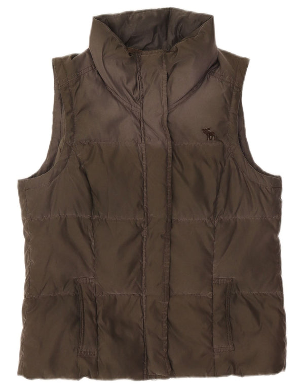 Gilet imbottito da donna Abercrombie & Fitch UK 14 Large in poliestere kaki