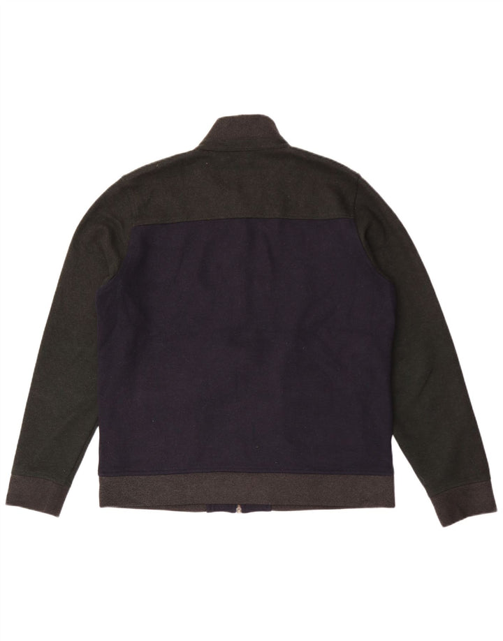 Giubbotto bomber da uomo Ted Baker taglia 4 grande in lana color block blu navy