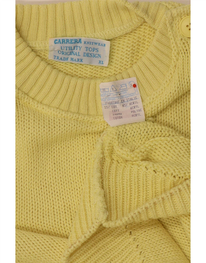 Maglione maglione girocollo da uomo Carrera XL in cotone giallo