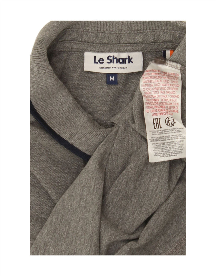 LE SHARK Mens Polo Shirt Medium Grey Cotton Vintage Le Shark and Second-Hand Le Shark from Messina Hembry 