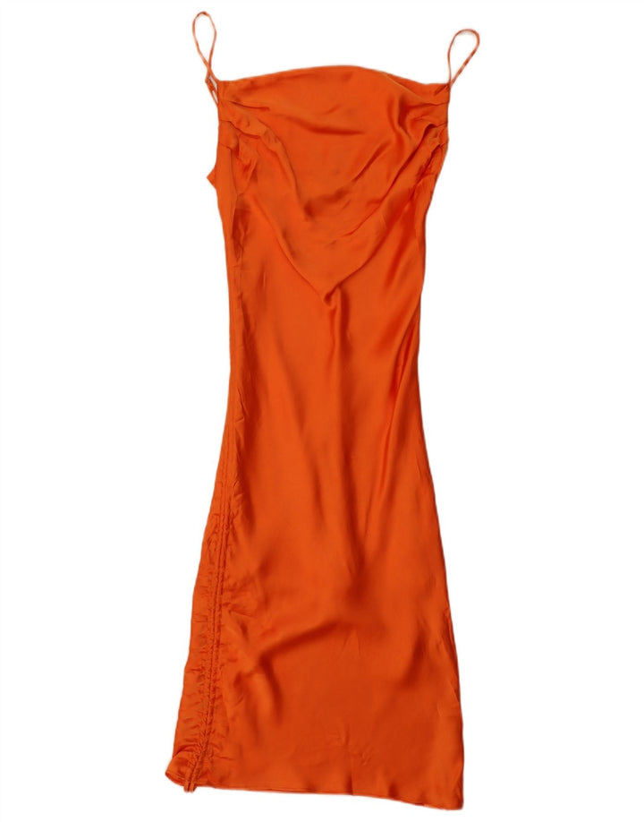 Abito sottoveste da donna Zara UK 4 XS arancione poliestere