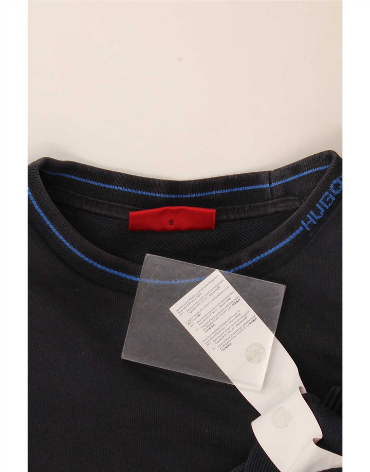 Hugo Boss Felpa da uomo Maglione piccolo in cotone blu navy