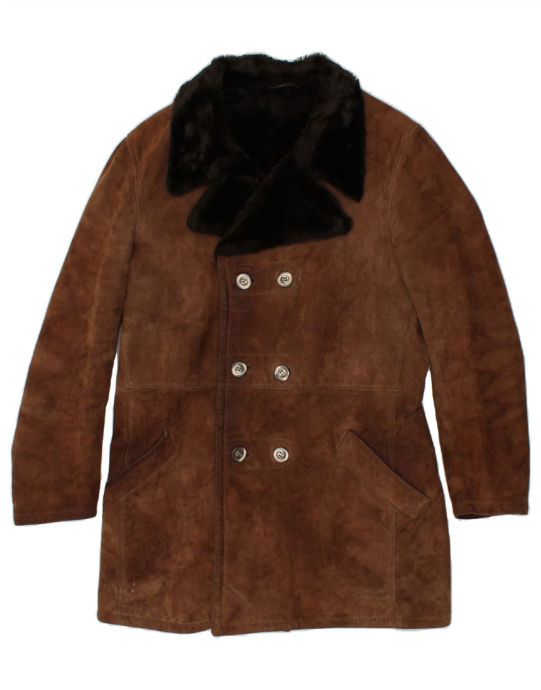 Cappotto in shearling da donna VINTAGE IT 52 2XL Marrone