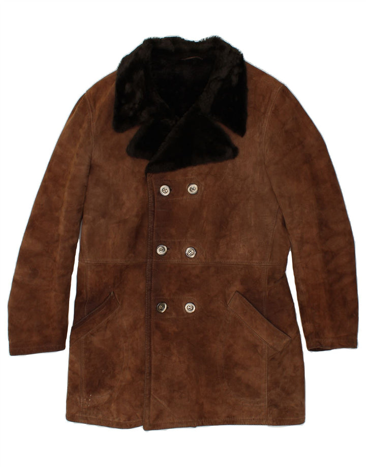 Cappotto in shearling da donna VINTAGE IT 52 2XL Marrone