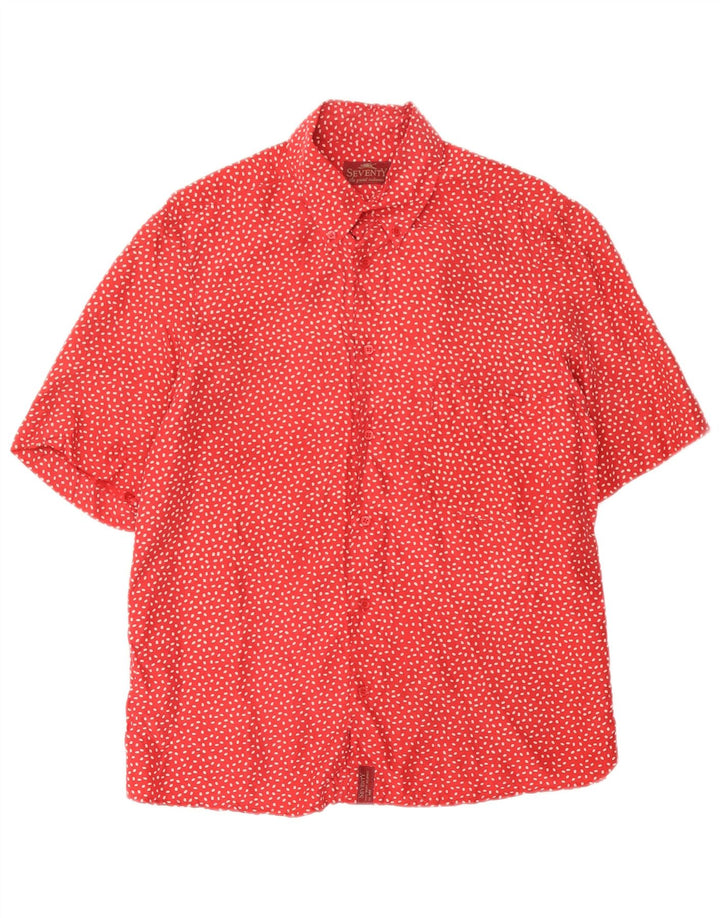 Camicia a maniche corte da uomo Seventy Rosso medio maculato