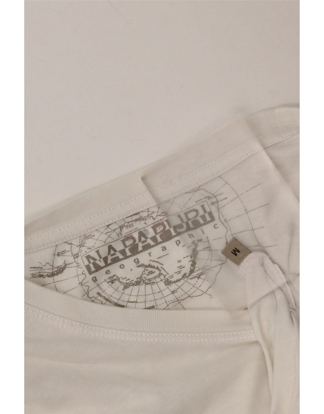 T-shirt grafica geografica da donna NAPAPIJRI Top UK 14 Medium White