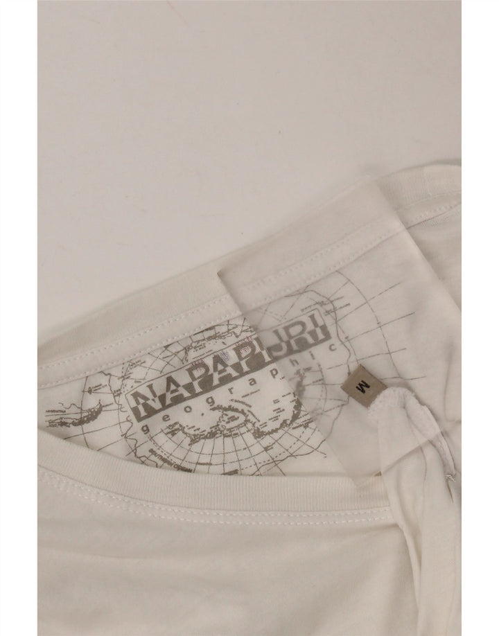 T-shirt grafica geografica da donna NAPAPIJRI Top UK 14 Medium White