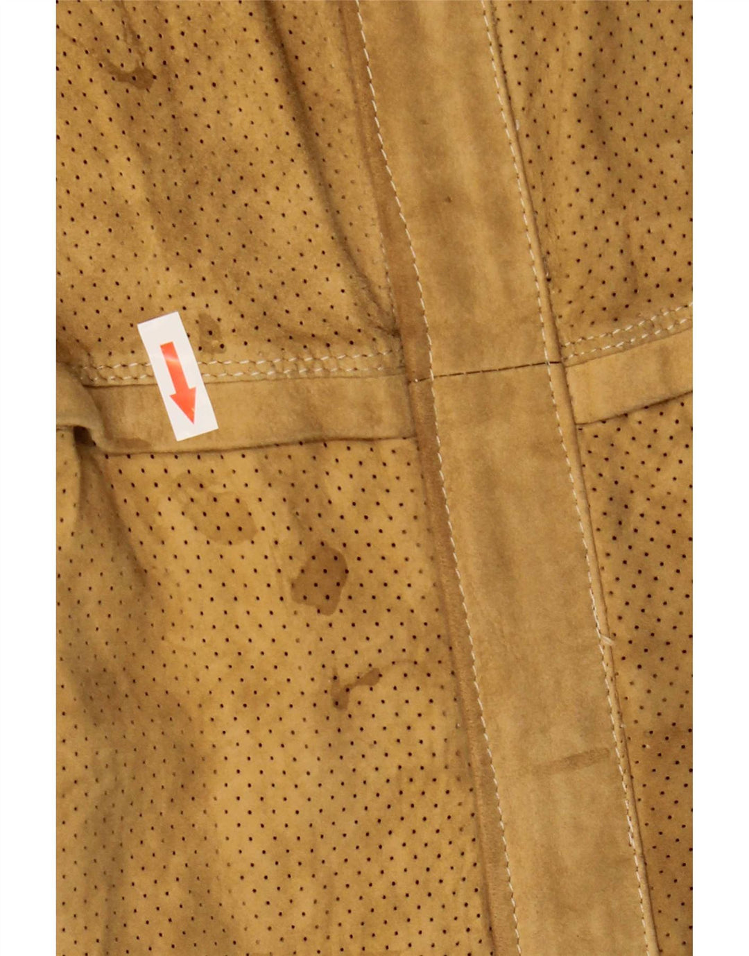 Giacca vintage in pelle scamosciata da uomo UK 34 XS Beige