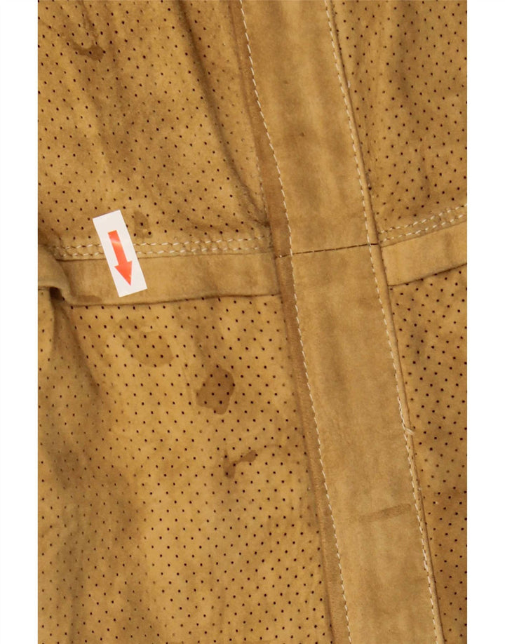 Giacca vintage in pelle scamosciata da uomo UK 34 XS Beige