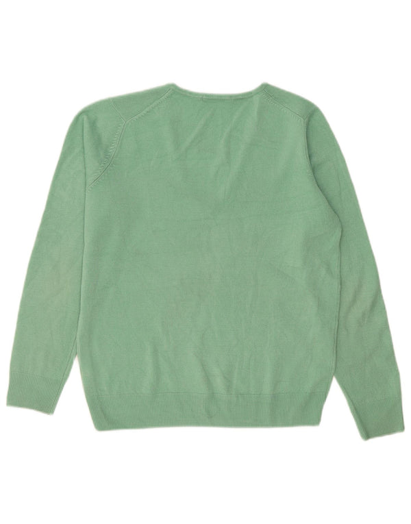 Maglione da donna con scollo a V Marks & Spencer UK 12 Acrilico verde medio