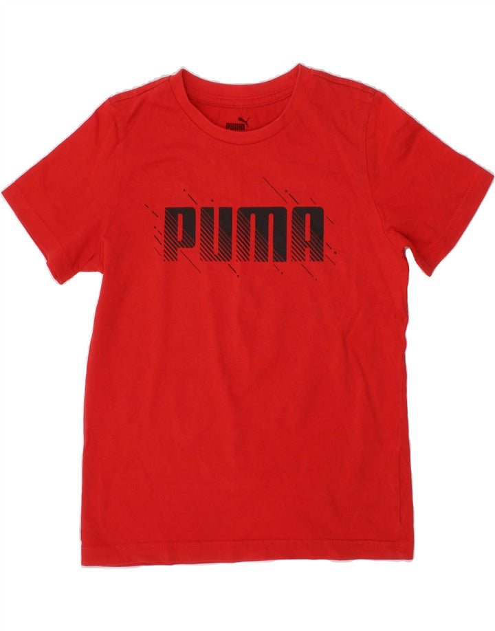 PUMA Boys Graphic T-Shirt Top 9-10 Years Red Cotton Vintage Puma and Second-Hand Puma from Messina Hembry 