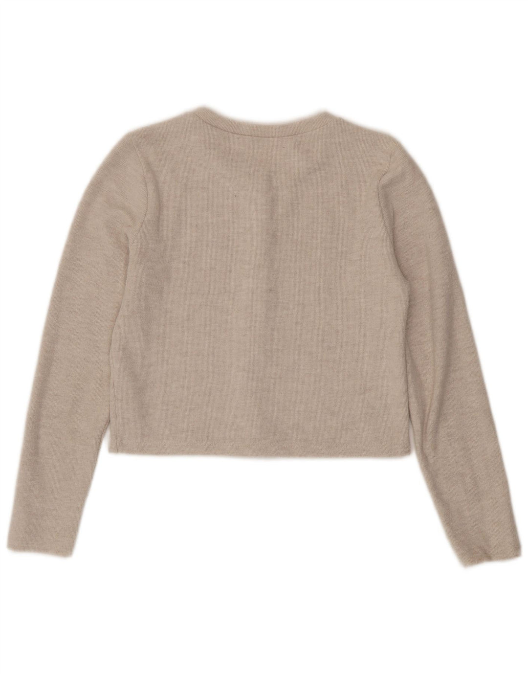Maglione cardigan corto da donna Zara UK 12 Poliestere beige medio