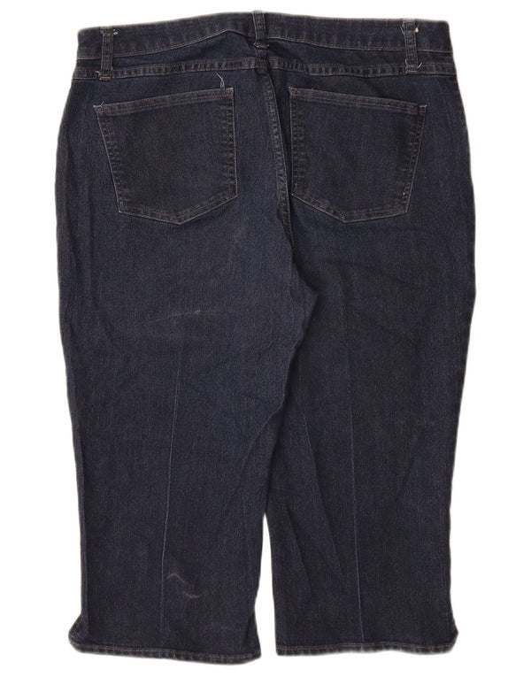 Jeans Capri da donna a vita media LEE Riders US 14 Large W34 L19 Blu Navy