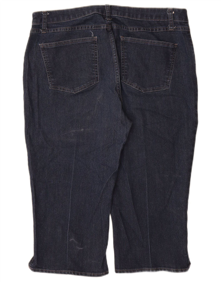 Jeans Capri da donna a vita media LEE Riders US 14 Large W34 L19 Blu Navy