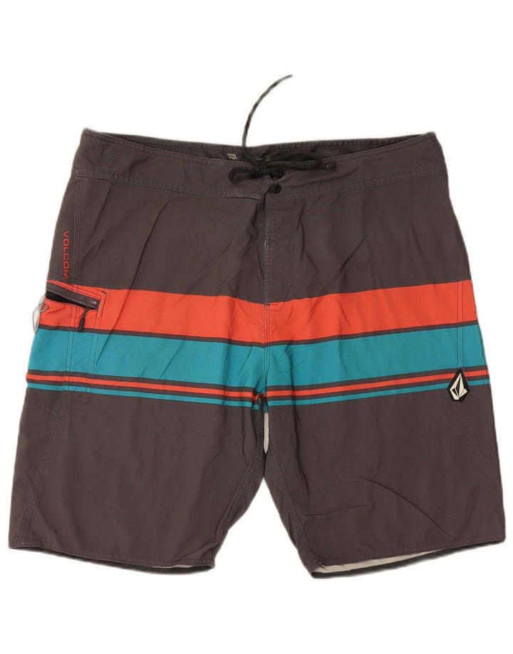 VOLCOM Mens Swimming Shorts XL  Grey Striped