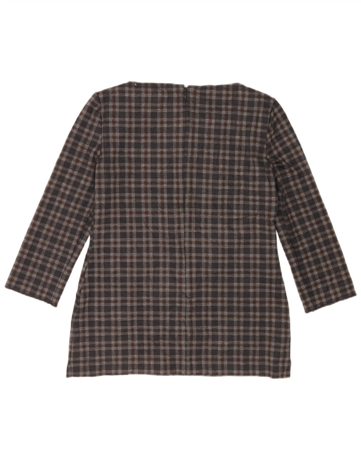 Camicetta con maniche a 3/4 da donna Marks & Spencer UK 8 piccoli quadri grigi