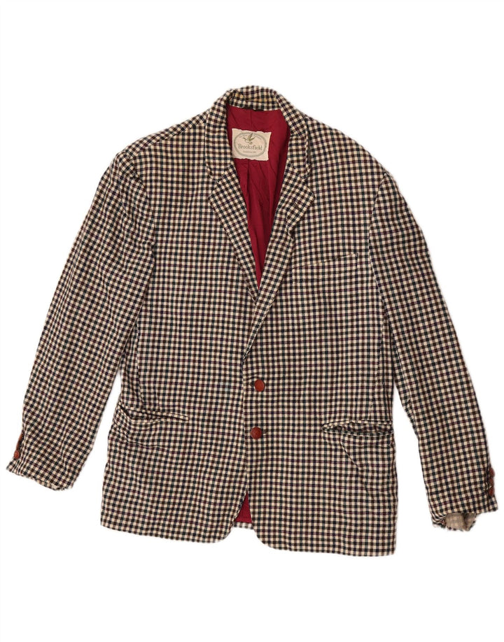 Giacca blazer a 2 bottoni da uomo Brooksfield UK 38 percalle medio multicolore