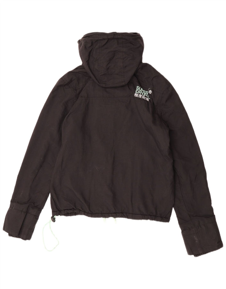 Giacca a vento con cappuccio da donna Superdry Windcheater UK 14 media nera