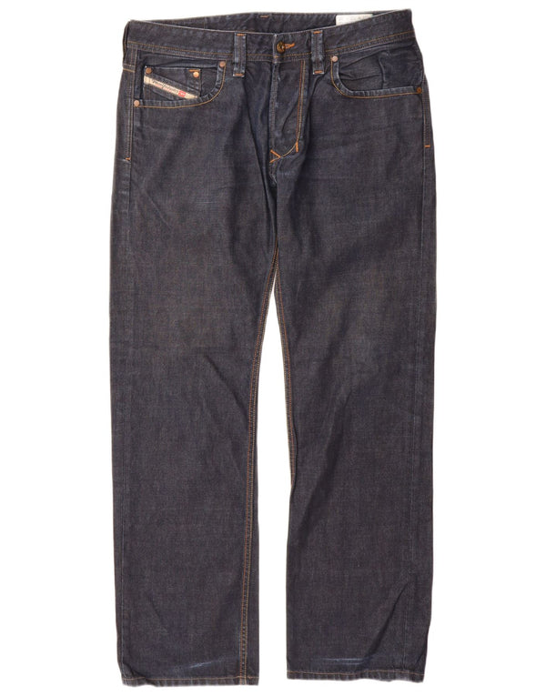 Jeans dritti regolari da uomo Diesel Larkee W32 L30 cotone blu navy