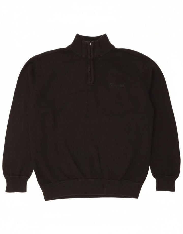 Maglione Wrangler da uomo con zip e collo XL in cotone nero