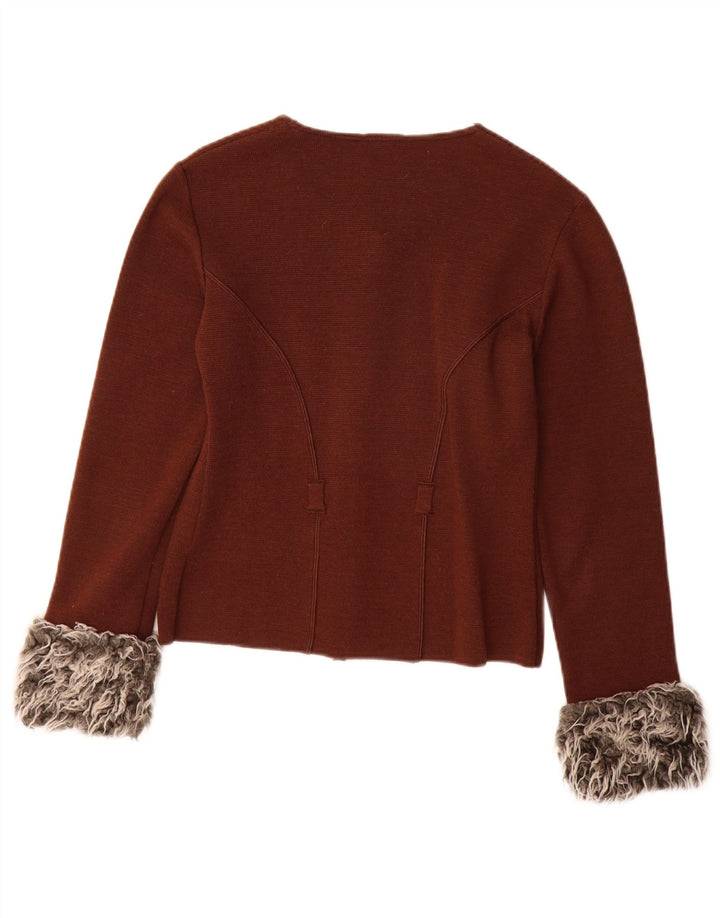 Piano Piano Dolce Carlotta Maglione cardigan da donna IT 42 Lana marrone medio