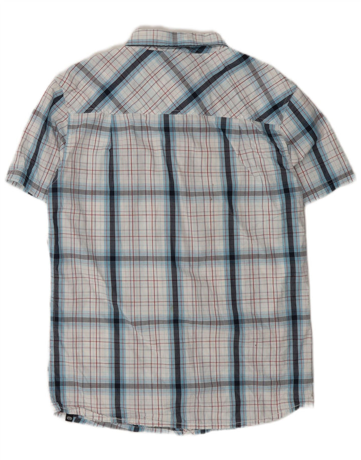 Camicia a maniche corte da uomo Animal in cotone a quadri bianco medio