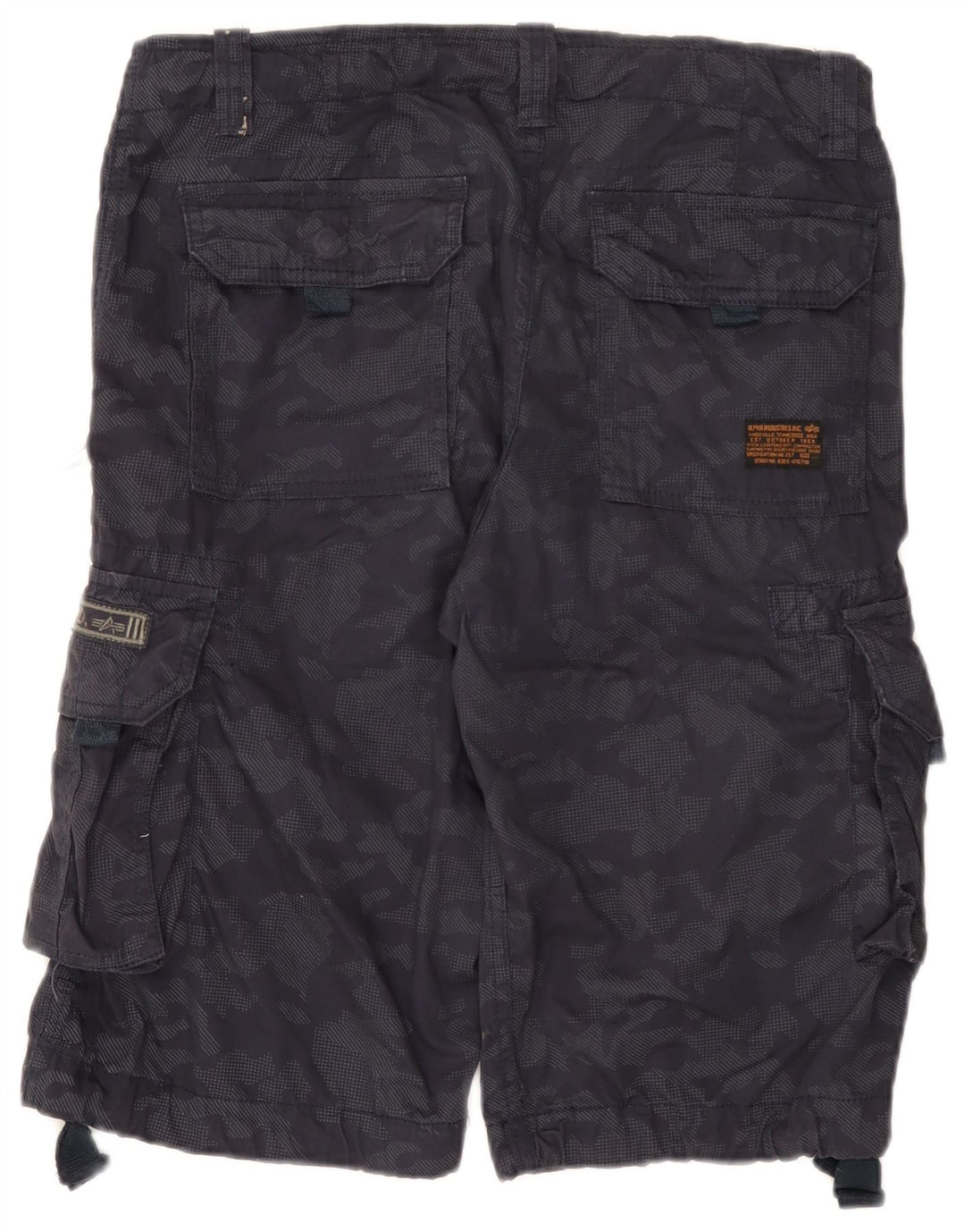Pantaloncini cargo da uomo Alpha Industries W31 cotone mimetico medio blu navy