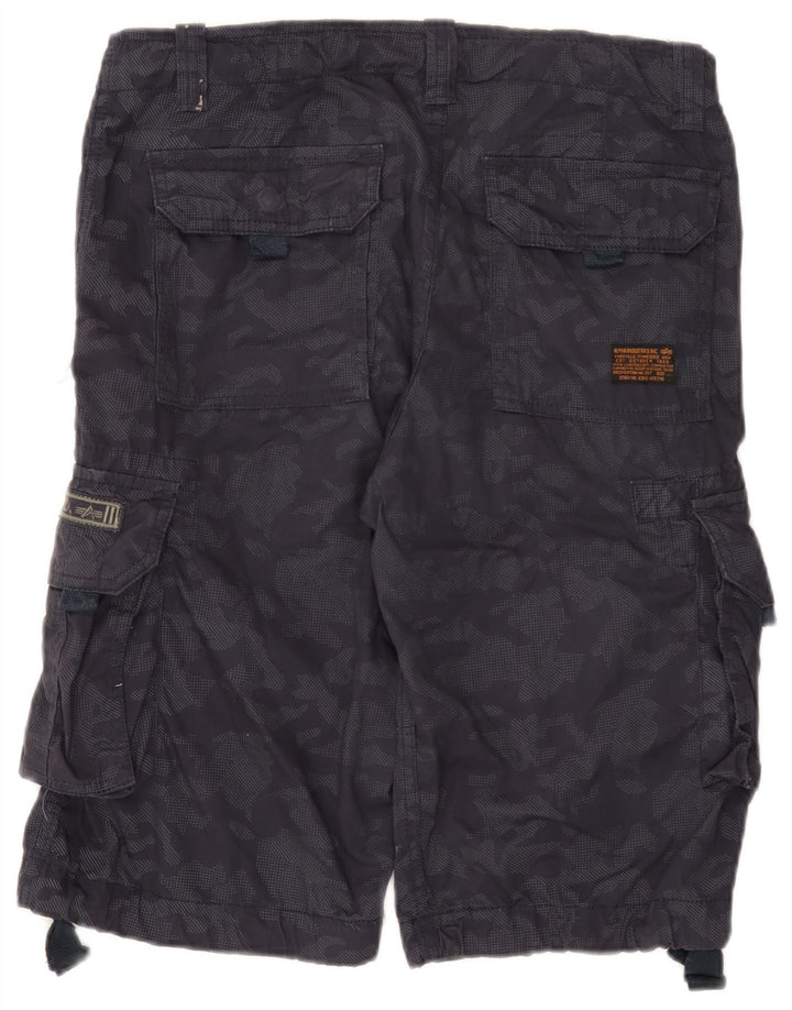 Pantaloncini cargo da uomo Alpha Industries W31 cotone mimetico medio blu navy