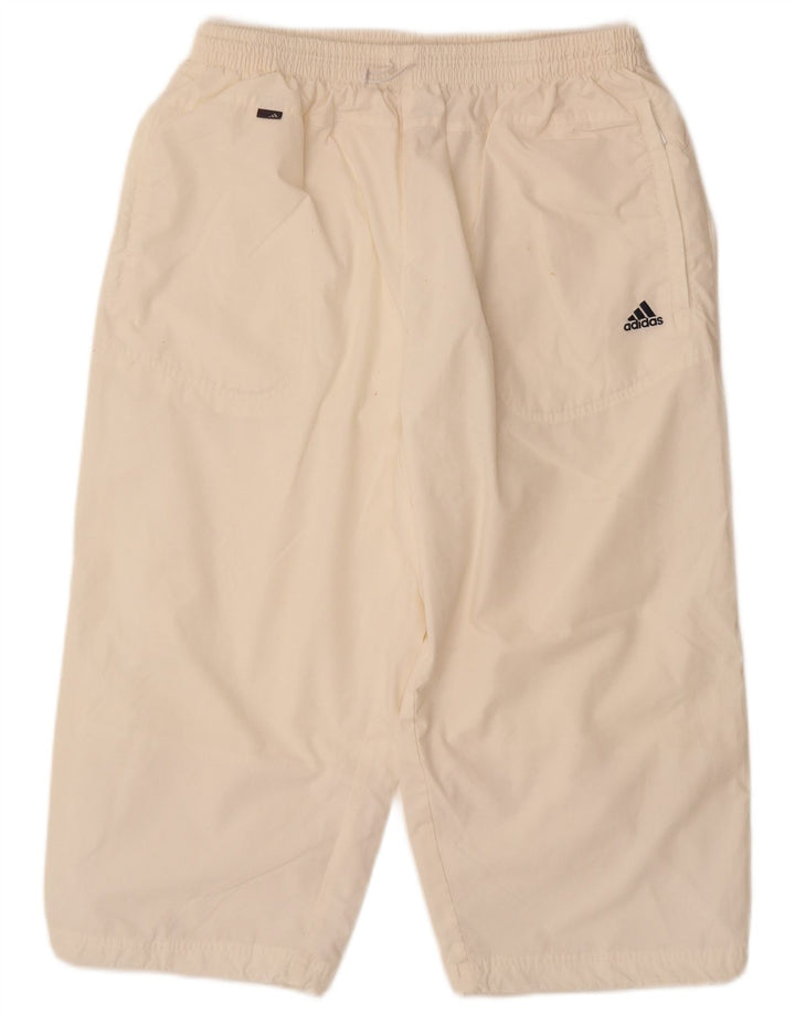 Pantaloncini sportivi Bermuda da uomo ADIDAS grandi in poliestere bianco sporco