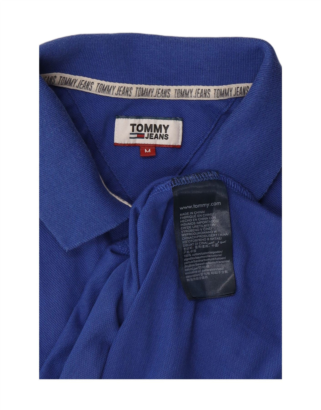 TOMMY HILFIGER Womens Polo Shirt UK 12 Medium Blue Cotton