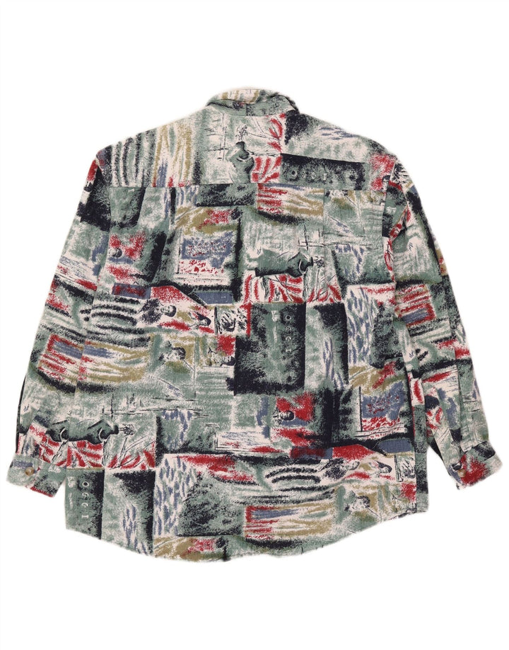 Camicia in flanella da uomo Calypso taglia 40 cotone patchwork medio multicolore