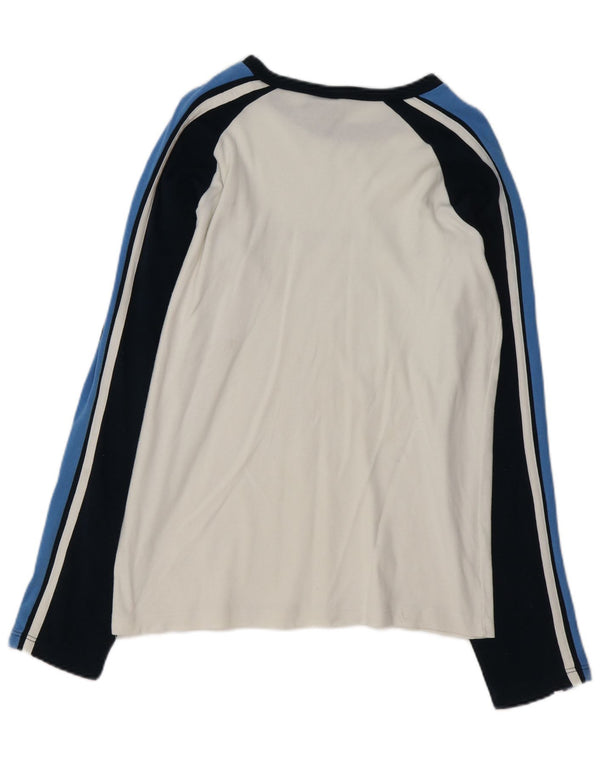 CHAMPION Top grafico da donna a maniche lunghe UK 18 XL Bianco Colourblock