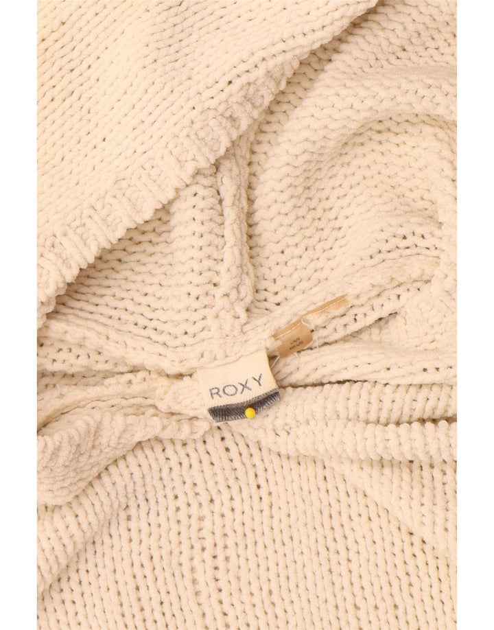 Maglione oversize con cappuccio da donna Roxy UK 16 Large in poliestere bianco sporco