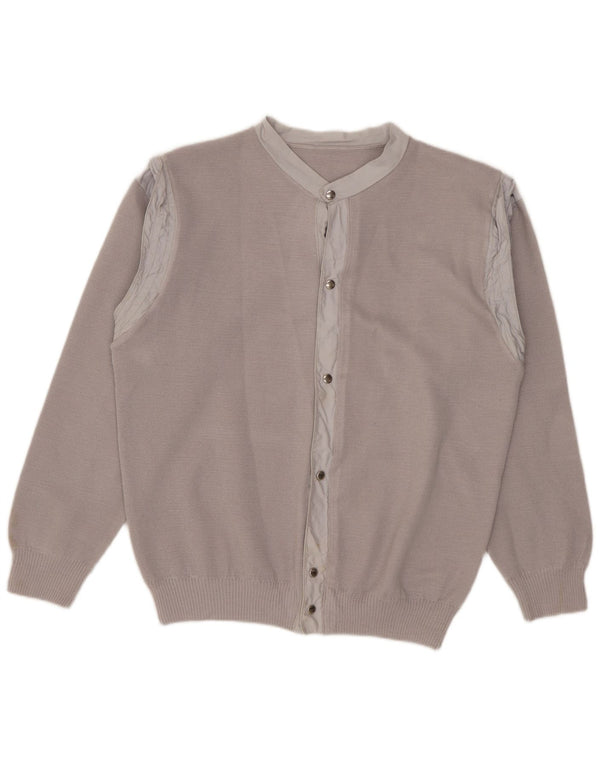 Maglione cardigan da donna vintage UK 12 Grigio medio